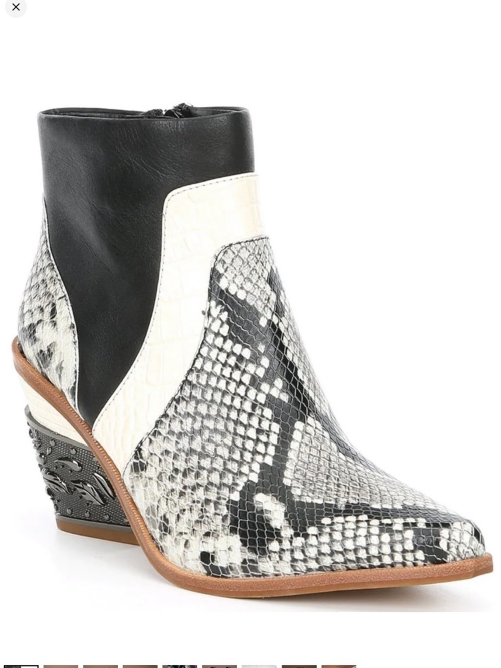 NEW Gianni Bini “Eviee” Snake Print Metal Heel Western Bootie Size 6.5 NWT